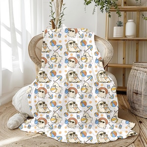 Summerween blanket Halloween blanket Spooky Summer Party Beach Slasher Gift for ghost lover Halloween gift beach ghost summer ween