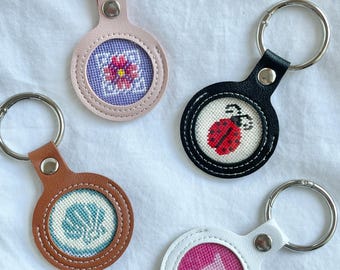 Self Finishing Needlepoint Key Fob | PU Leather