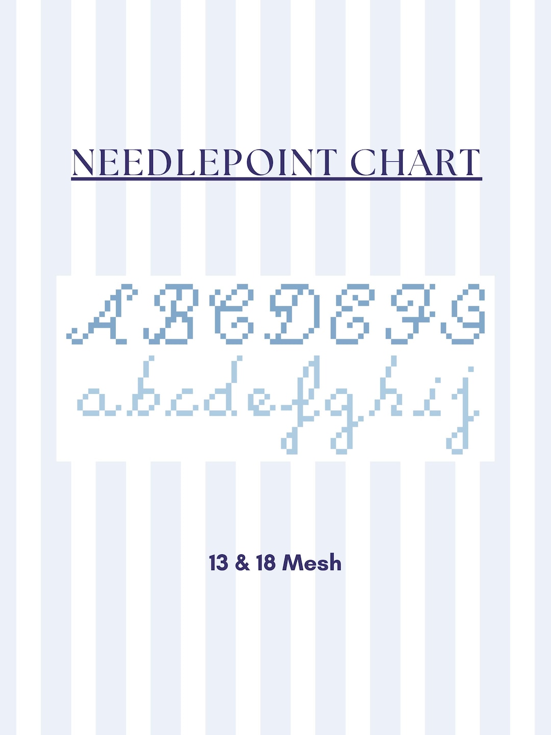 Needlepoint Lettering Cursive Alphabet Needlepoint Chart | 13 and 18 Mesh PDF - Etsy