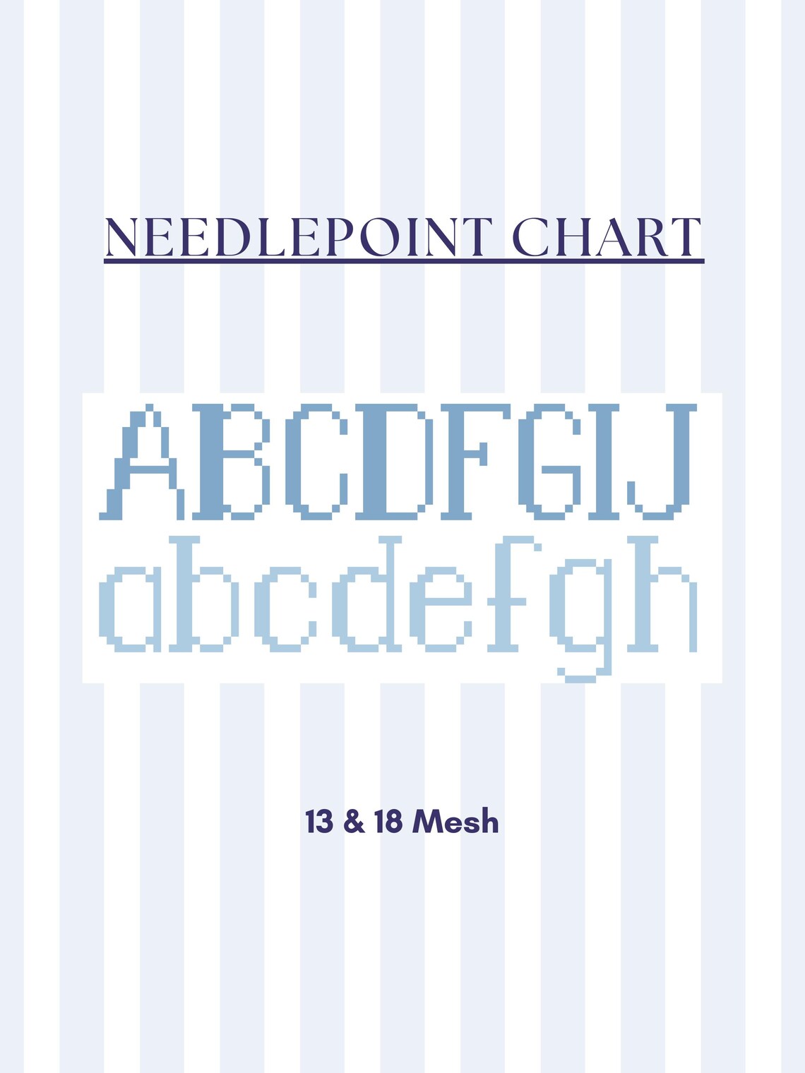 Block Alphabet Needlepoint Chart | 13 and 18 Mesh PDF - Etsy