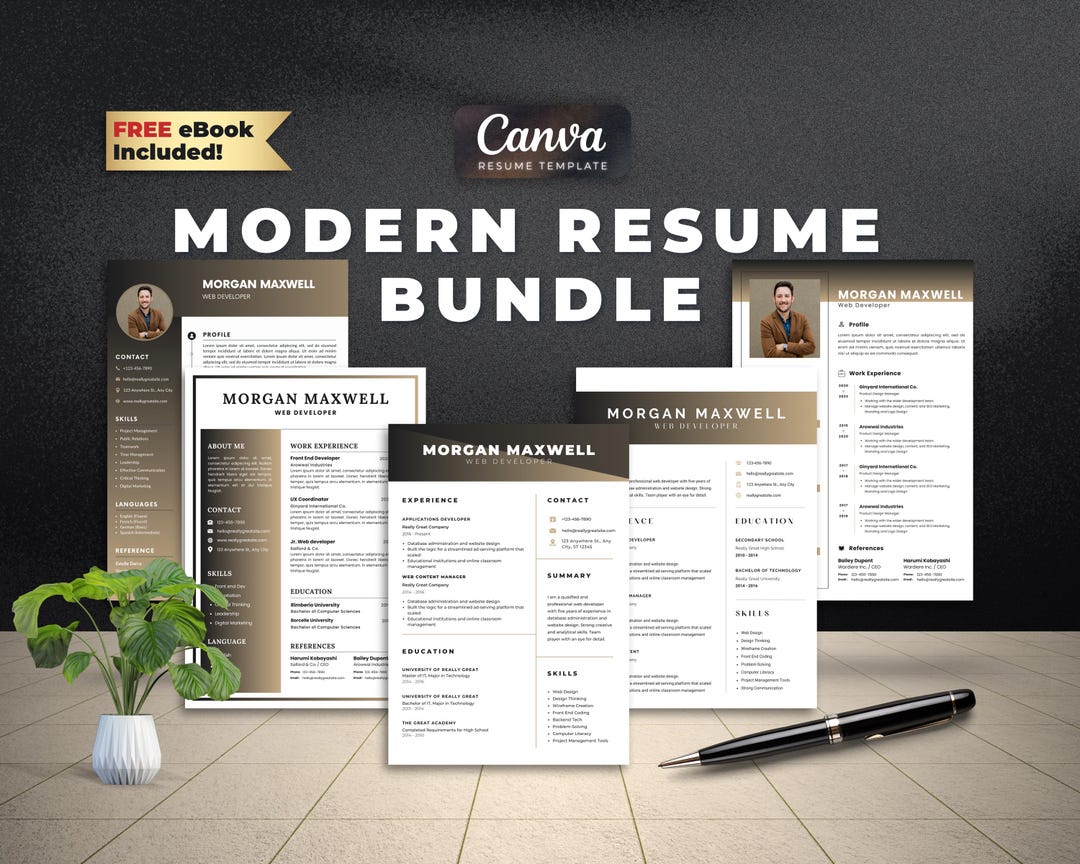 Modern Canva Resume Template Bundle: Creative CV (instant Download) - Etsy