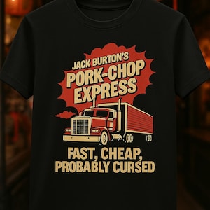 Big Trouble in Little China Shirt  Pork-Chop Express Womens Tee  Funny 80s Movie Graphic T-Shirt Movies Graphic