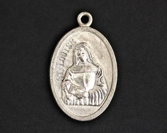 Saint Louise Medal. Catholic Pendant. St Louise Pendant. Saint Louise Charm. Catholic Saint Medal. 25mm x 16mm (Qty 1)