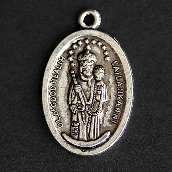 Médaille Notre-Dame de la Bonne Santé. Pendentif catholique. LO de Charme Santé. Pendentif Vailankanni. 25 mm x 16 mm (quantité 1)