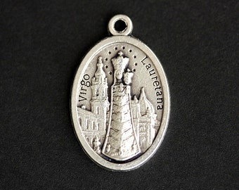 Our Lady of Loreto Medal. Catholic Pendant. OL of Loreto Charm. Virgo Lauretana Pendant. 25mm x 16mm (Qty 1)
