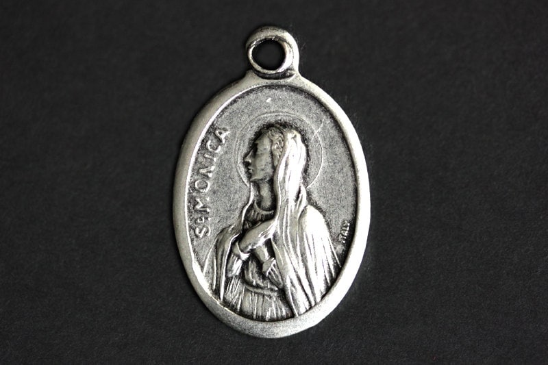 Saint Monica Medal. Catholic Pendant. St Monica Pendant. Saint Monica Charm. Catholic Saint Medal. 25mm x 16mm (Qty 1)
