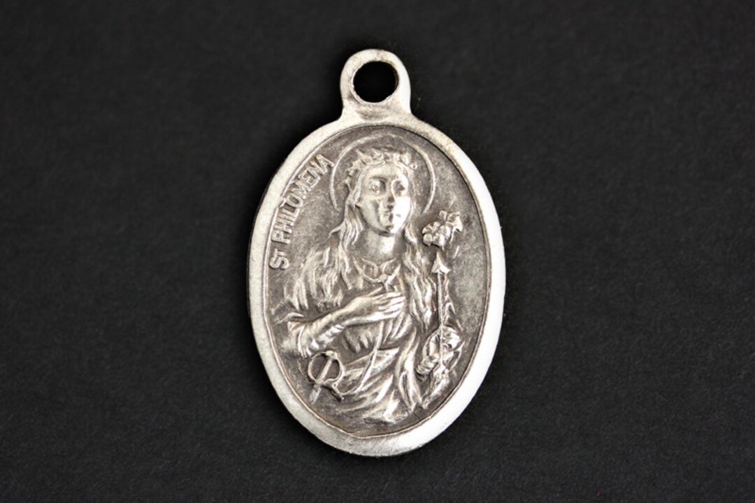 Saint Philomena Medal. Catholic Pendant. St Philomena Pendant. Saint