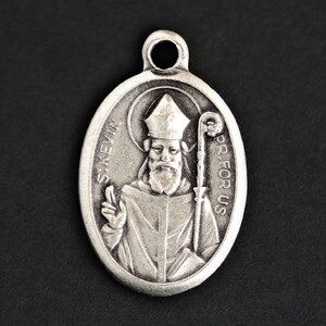 Saint Kevin Medal. Catholic Pendant. St Kevin Pendant. Saint Kevin Charm. Catholic Saint Medal. 25mm x 16mm (Qty 1)