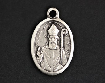 Saint Kevin Medal. Catholic Pendant. St Kevin Pendant. Saint Kevin Charm. Catholic Saint Medal. 25mm x 16mm (Qty 1)