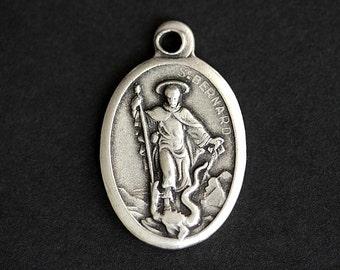 Saint Bernard Medal. Catholic Pendant. St Bernard Pendant. Saint Bernard Charm. Catholic Saint Medal. 25mm x 16mm (Qty 1)