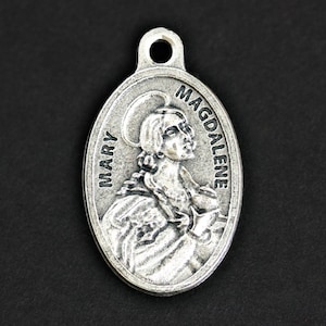 Mary Magdalene Medal. Catholic Pendant. Mary Magdalene Pendant. Mary Magdalene Charm. Catholic Saint Medal. 25mm x 16mm (Qty 1)