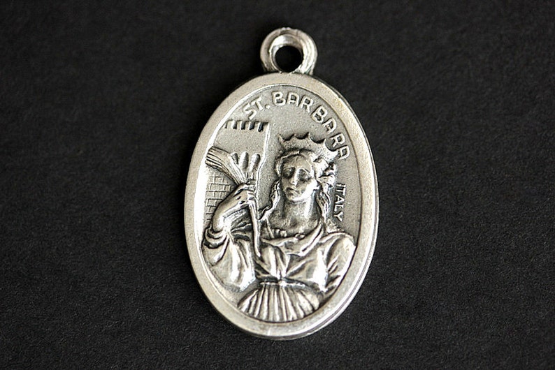 Saint Barbara Medal. Catholic Pendant. St Barbara Pendant. image 0