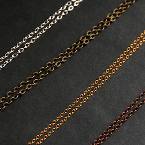 Necklace Chain in Silver, Gold, Bronze or Copper Turn Any Charm into a Necklace. Copper Chain. Silver Chain. Gold Chain. Bronze Chain. image 1