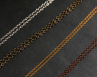 2 Catene Brevi Finite In Bronzo Antico 50 Cm: Maglie Ritorte 4x3 Mm, Con Moschettone, Per DIY Gioielli