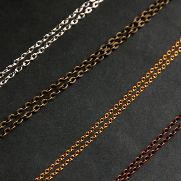 Necklace Chain in Silver, Gold, Bronze or Copper - Turn Any Charm into a Necklace. Copper Chain. Silver Chain. Gold Chain. Bronze Chain.