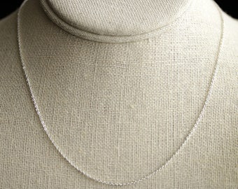 Necklace Chain. Silver Plated Chain. Cable Chain. Silver Chain. Adjustable Chain (16 inch - 18 inch length)