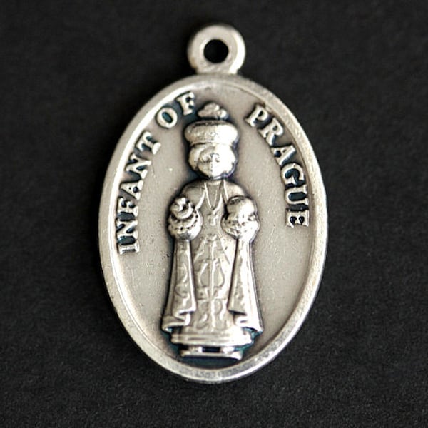 Infant of Prague Medal. Catholic Pendant. Infant of Prague Charm. Infant of Prague Pendant. 25mm x 16mm (Qty 1)