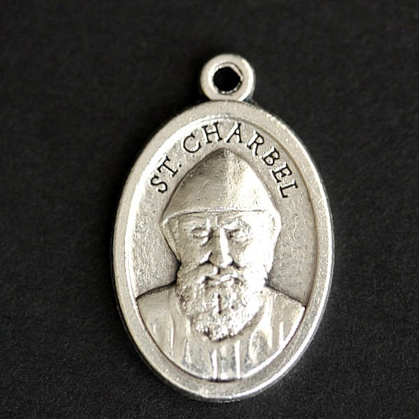 Saint Charbel Medal. Catholic Pendant. St Charbel Pendant. Saint Charbel Charm. Catholic Saint Medal. 25mm x 16mm (Qty 1)