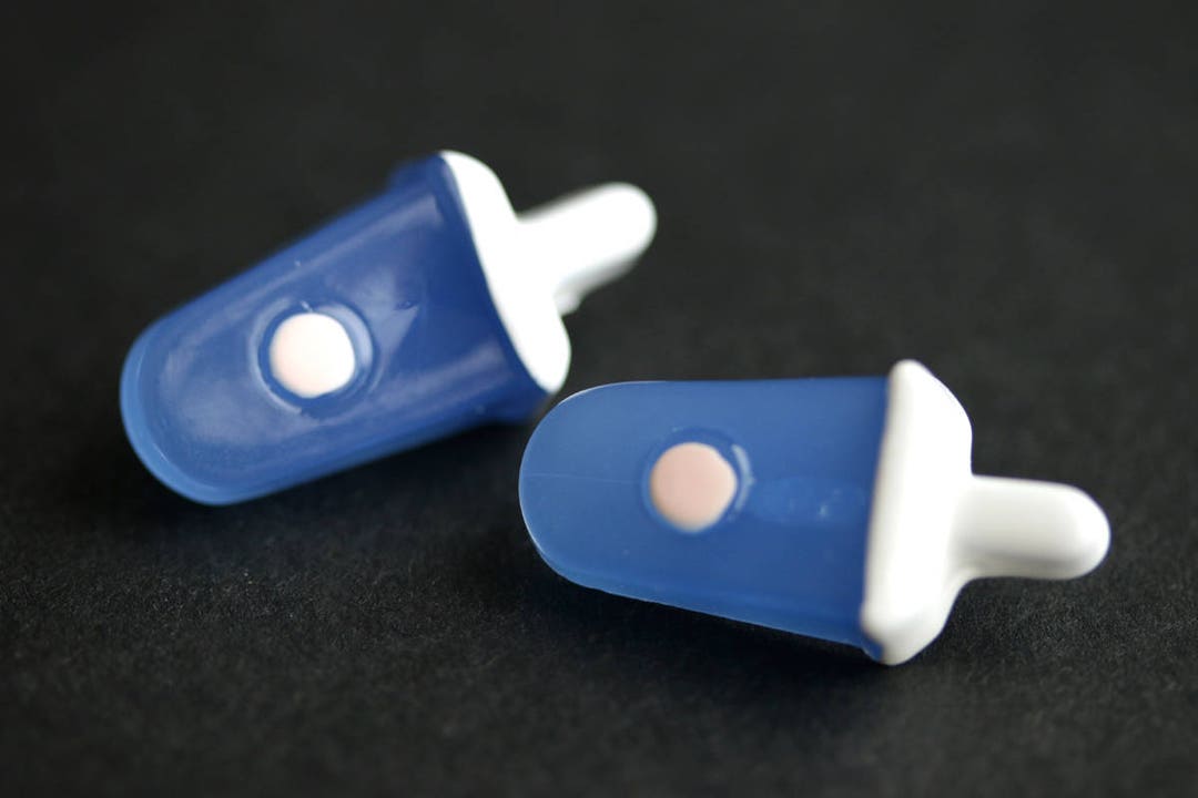 Two (2) Blueberry Popcicle Buttons. Blue Buttons. Ice Cream Buttons ...