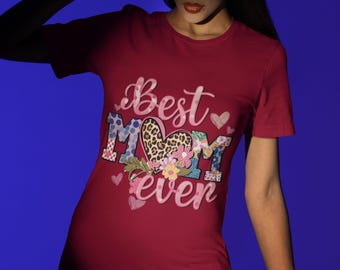Beste Mama aller Zeiten T-Shirt, Softstyle T-Shirt, Geschenk für Muttertag, Unisex Shirt, Blumenmuster T-Shirt, stilvolle Freizeitkleidung