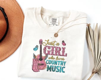 Maglietta Just a Girl Who Loves Country Music / Maglietta Country Music