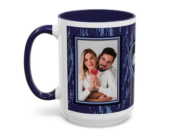 Taza personalizada con nombre de pareja para café o aniversario de San Valentín.