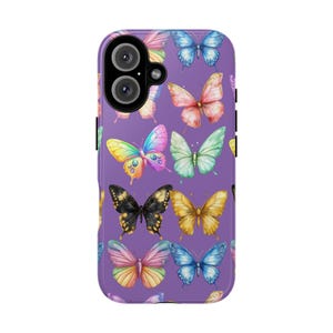 Colorful Butterfly Phone Case: Floral Design, Impact Resistant