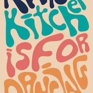 This Kitchen Is for Dancing Wandkunst Lustiger Typografie-Druck für Küchendekor, Schwarz-Weiß-Zitat-Poster, Modernes Bauernhaus, Geschenk zur Wohnungserwärmung