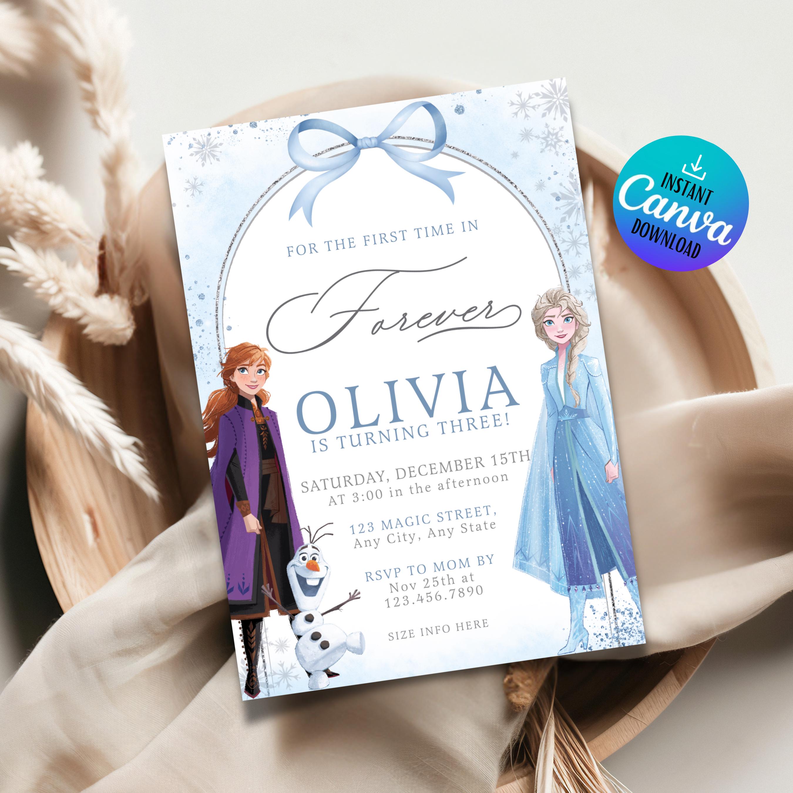 Frozen Invitation - Editable Elsa Birthday Invite - Digital Party Invitation - Printable Winter Theme Card