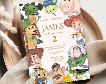 Toy Story Birthday Invitation Template: Editable Canva Design (Digital Download 5x7")