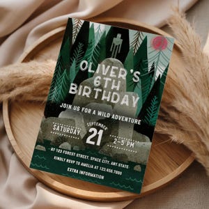 Wild Robot Birthday Invitation - Editable Kids Party Invite - Digital Download - Fun Celebration Template