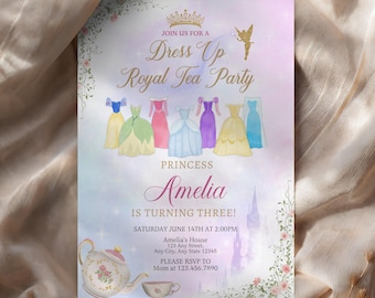 Princess Tea Party Invitation: Editable Birthday Invite (Digital Download)
