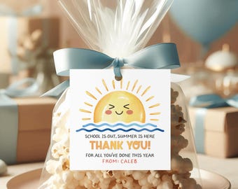 Teacher Gift Tag, End of School Tag, Last Day of School, Summer Vacation Tag, Teacher Appreciation, Hello Summer