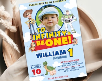 Toy Story verjaardagskaart: Tot in de oneindigheid en één zijn (digitale download 5x7" sjabloon)