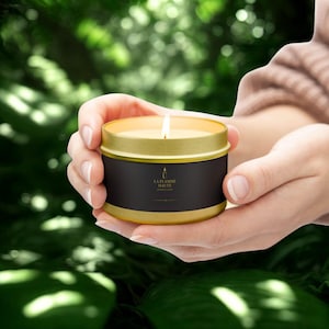 Luxury Black Tin Candle | Elegant Home Decor  Aromatherapy | Gift for Her | Relaxing Scented Candle | Cozy  Stylish Candle Gift