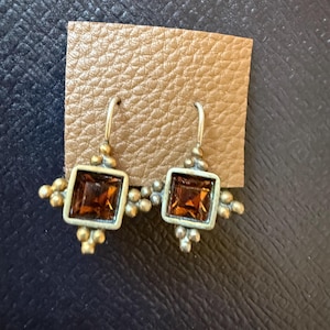 Vintage Sterling Silver Topaz dangle earrings