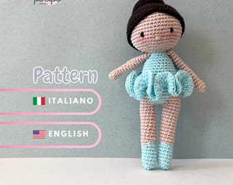 Ballerina Odette pattern: explanations in pdf for crochet ballerina, amigurumi ballerina doll