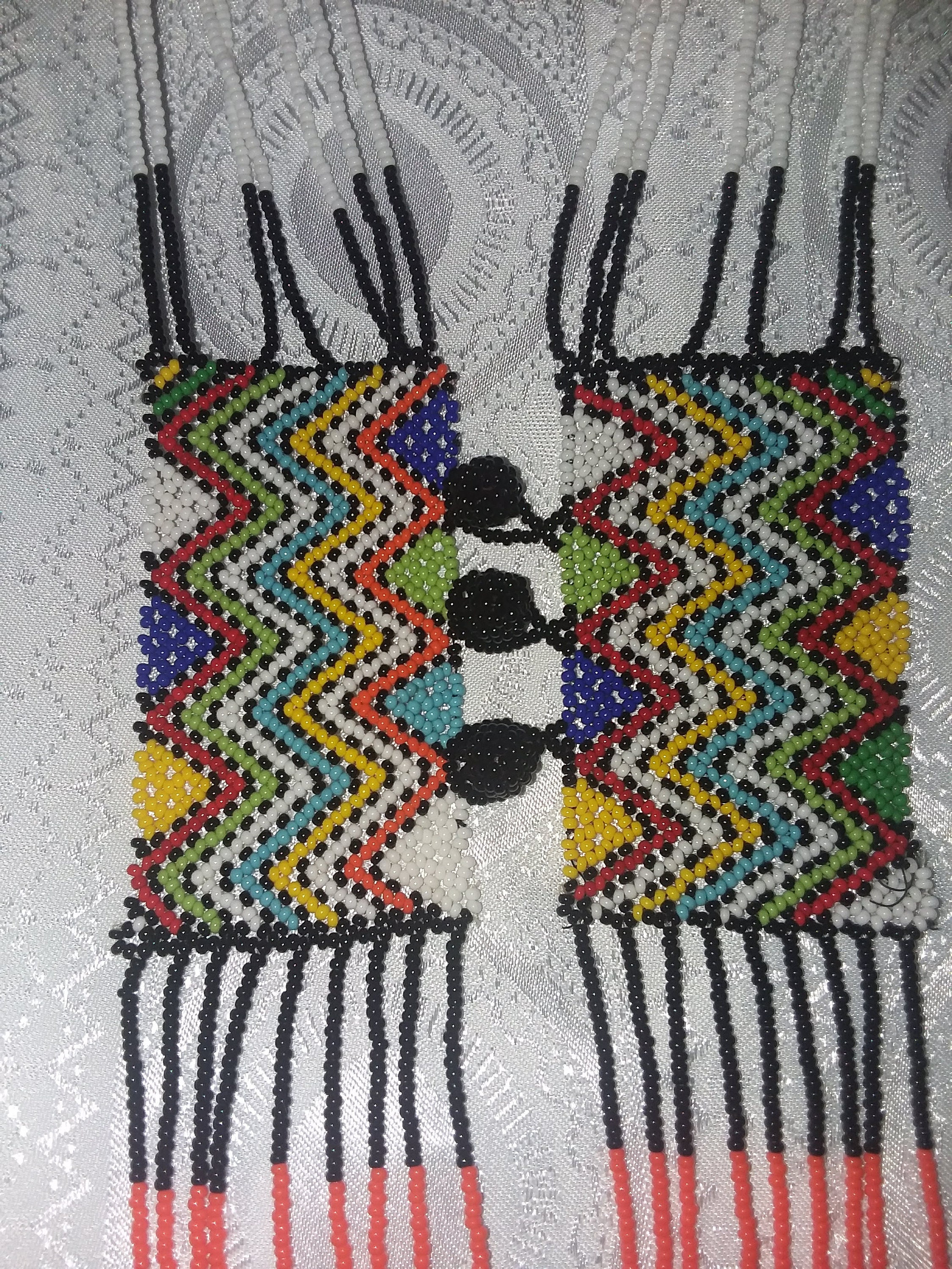 Handmade Multicolor Zulu South African Beaded Belt/scarf Vibrant Zulu beaded bracelets in handmade by the rural  main image 3