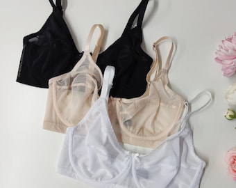 Black White Pink Beige Red LILY Transparent Underwired Bra