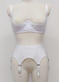 Vintage Style NINA Garter Belt: Black, White, Beige Lycra Suspender - XS-2XL