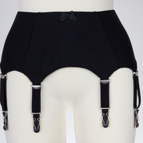 8 Strap GRETA Garter Belt Black and White Suspender Belt Size - Etsy
