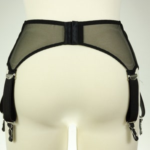 Black or White GRACE Semi Sheer V Style Garter Belt Wide Suspender Belt Size XS-3XL image 3
