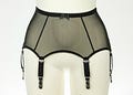 Black White Pink Beige LULA Sheer 6 strap Garter belt Transparent Suspender Belt - Size XS-4XL