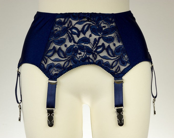 Blue Lace 6 Strap High Waist Garter Belt Size XS4XL Etsy