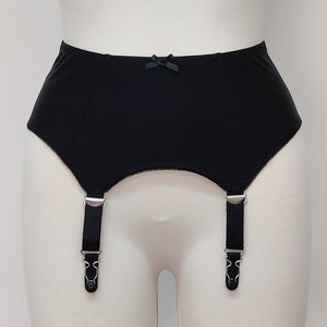 Black GRETA Classic 4-10 Strap Retro Garter Belt Size XS-4XL image 1