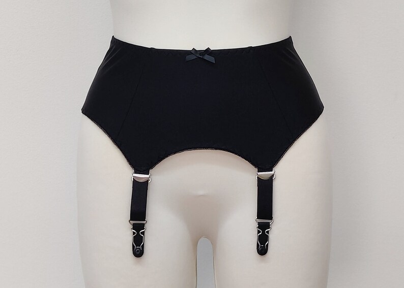 Black GRETA Classic 4-10 Strap Retro Garter Belt Size XS-4XL image 1