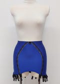 Sheer Back RHONDA Girdle: Blue, Red, Pink, Green, Beige, Mid Control, Open Bottom