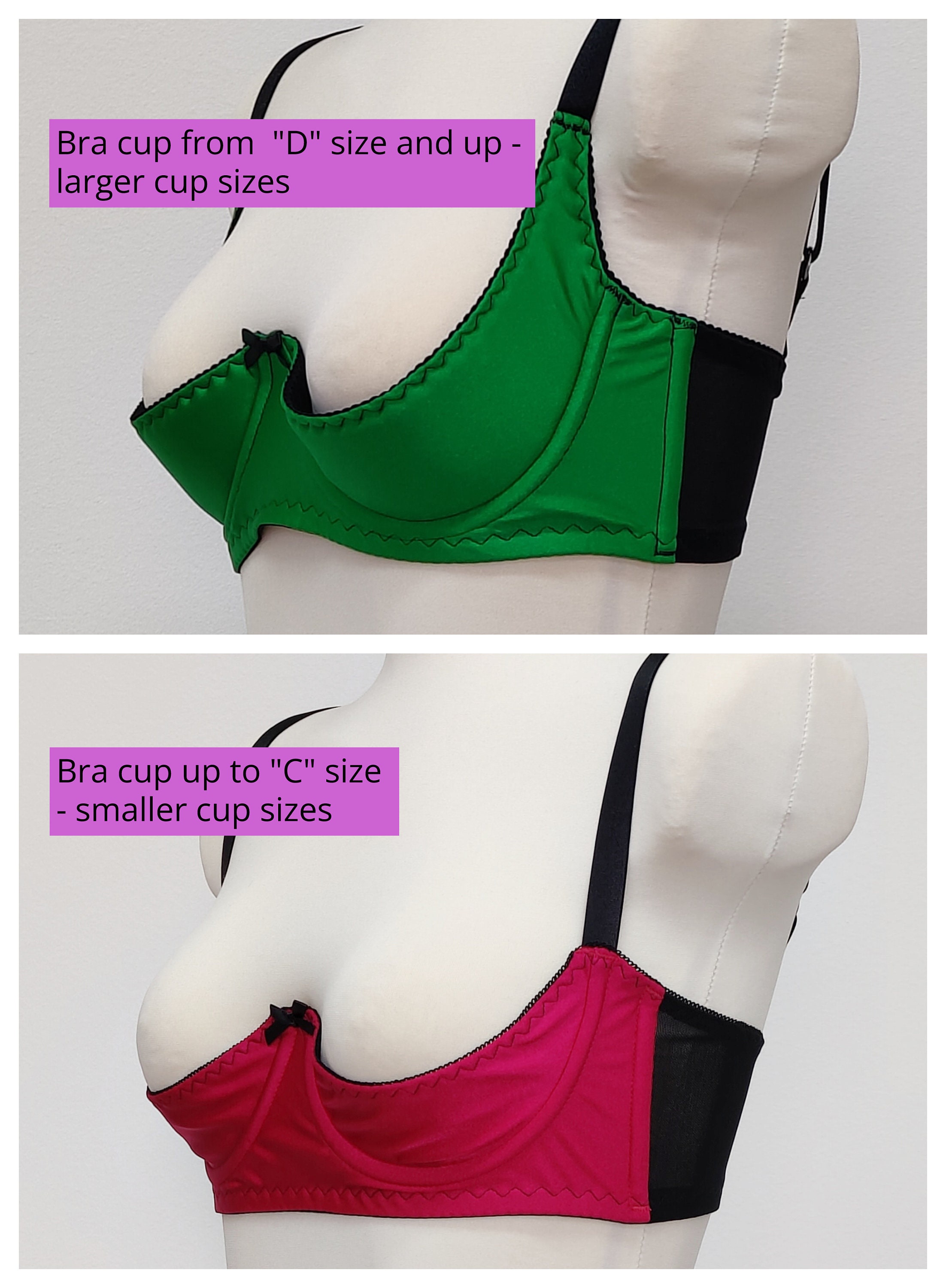 Red GINA Quarter cup bra