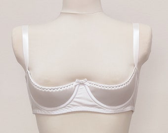 Black, White, Pink, Beige Shelf Bra GINA Quarter cup bra