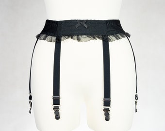 Narrow 6 strap SUMMER Garter belt Vintage Style Suspender Belt in Black White Pink Red Size XS-2XL